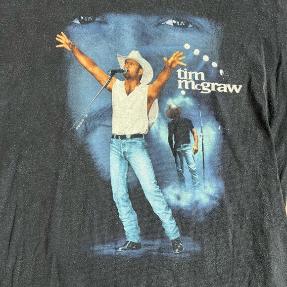Vintage 90s Tim McGraw Everywhere Tour Double Sided Concert T-Shirt Size L - Picture 3 of 4